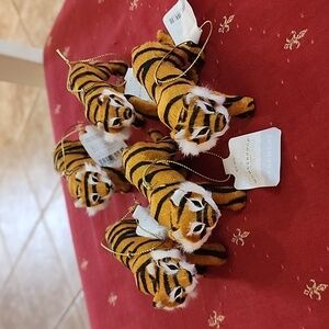 Faux Fur Wondershop Tiger Ornaments (set of 5)